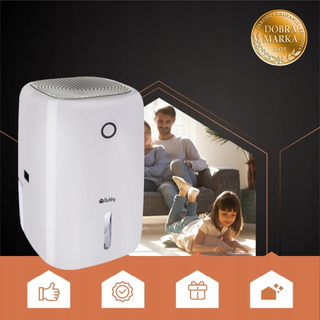 Осушувач повітря, поглинач вологи RUHHY 22.5 Вт 800 мл 330 мл в день Білий (26829)