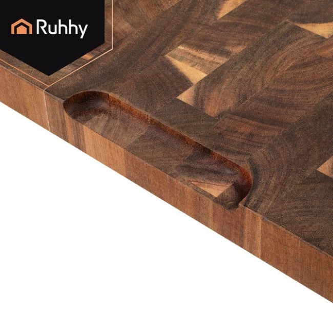 Розділова доска кухонна дерев'яна Ruhhy велика товста із дерева акації 43 x 33 x 3 см (26924)