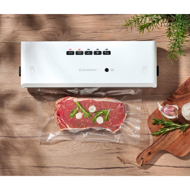 Вакуумний упаковщик SilverCrest SV 130 A1 Білий (130 Вт, режими Wet/Soft, Німеччина)