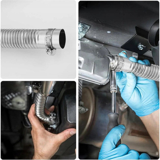 Выхлопная труба для автономного отопителя Mar-Pol диаметр 24 мм длина 200 см + 2 монтажных хомута (M8095012)