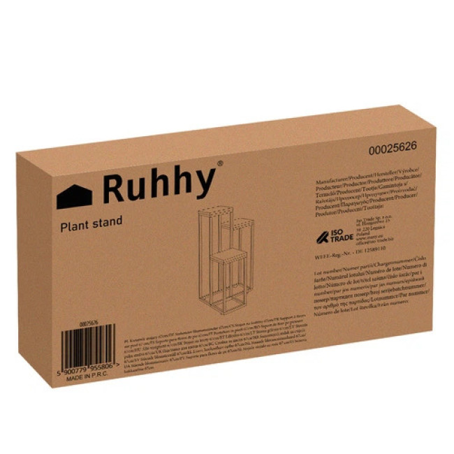 Подставка для цветов металлическая 3-ярусная 34.5х34.5х67 см Ruhhy 25626