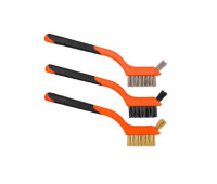 Набір ручних проволочних щіток Kraft&Dele 3 шт сталь, латунь, нейлонова щітка 180 мм (KD10998)