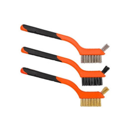 Набор ручных проволочных щеток Kraft&Dele 3 шт сталь, латунь, нейлоновая щетка 180 мм (KD10998)