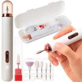 Фрезер для маникюра и педикюра Beautylushh 3 уровня скорости 15 000 об/мин набор 6 фрез + алмазная фреза (25805)