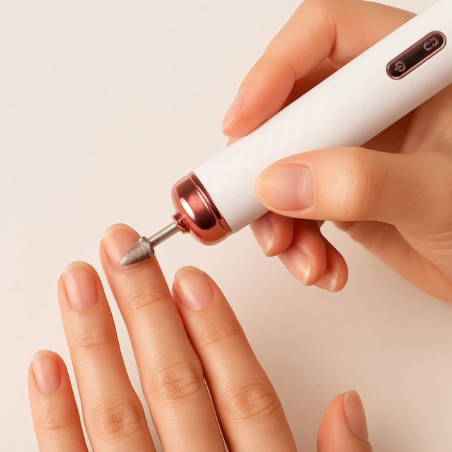 Фрезер для манікюра та педикюру Beautylushh 3 рівня швидкості 15 000 об/хв набір 6 фрез + алмазна фреза (25805)