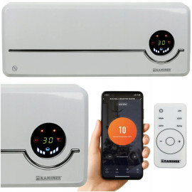 Тепловая воздушная завеса Kaminer AIRO 2000 Вт LED дисплей WiFi + Пульт ДУ Белый (26389)