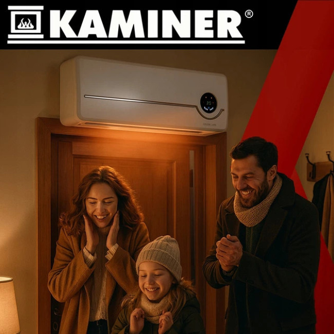 Тепловая воздушная завеса Kaminer AIRO 2000 Вт LED дисплей WiFi + Пульт ДУ Белый (26389)