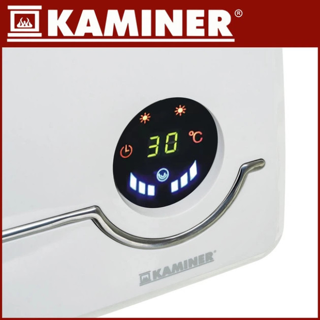 Тепловая воздушная завеса Kaminer AIRO 2000 Вт LED дисплей WiFi + Пульт ДУ Белый (26389)