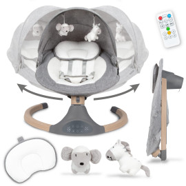 Шезлонг-качелі 2в1 Kidwell LUXI Dark Melange/Вуден