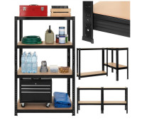 Стілаж металевий з порошковим покриттям Bigstren система 3в1 4 полиці МДФ 150 x 75 x 30 см (27341)