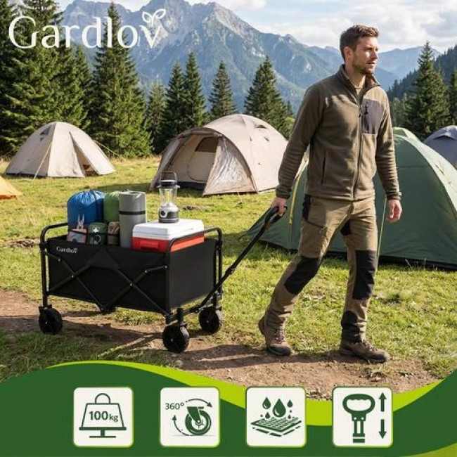 Садова тележка складна 90Л 100 кг 69х45х49 см Gardlov 27542/n