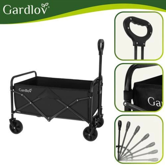 Садова тележка складна 90Л 100 кг 69х45х49 см Gardlov 27542/n