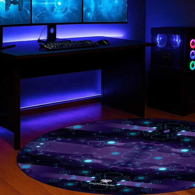 Защитный коврик под игровое кресло Dunmoon круглый 4 мм 120 x 120 см водонепроницаемый, износостойкий полиэстер (25956)