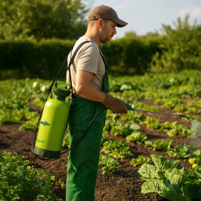 Опрыскиватель садовый ручной помповый Gardlov 8 л линная штанга + шланг 150 см (25430)