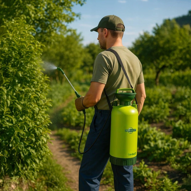 Опрыскиватель садовый ручной помповый Gardlov 8 л линная штанга + шланг 150 см (25430)