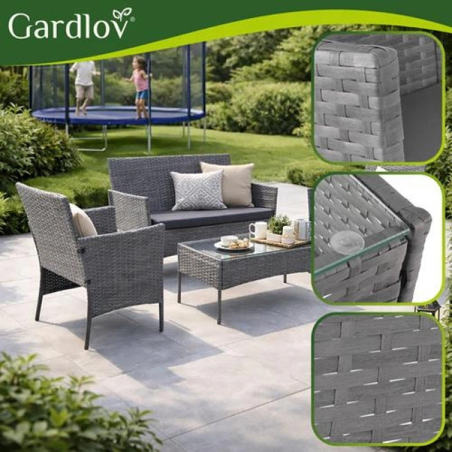 Садові меблі з ротангу сірі Gardlov 26907