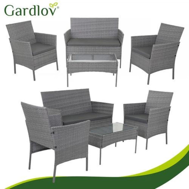 Садові меблі з ротангу сірі Gardlov 26907