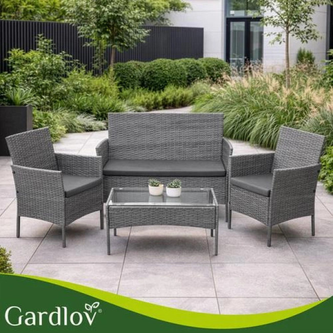 Садові меблі з ротангу сірі Gardlov 26907