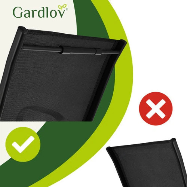Набор металлических садовых кресел Gardlov 2 шт для террасы, балкона и сада, макс. нагрузка 150 кг Чёрные (27565)