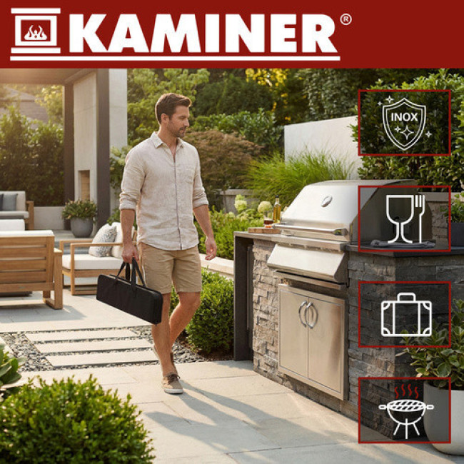 Набор инструментов для барбекю и гриля - набор из 9 аксессуаров + футляр Kaminer 27184