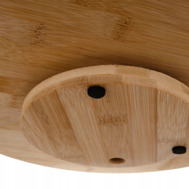 Бамбукова вращаюча дошка для закусок, сирів та м'ясної нарізки Ruhhy 33 см 5 секцій для сервірування