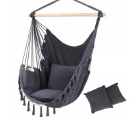 Подвесное кресло, бразильский гамак Hanert BOHO Black