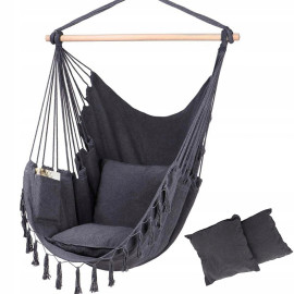 Підвісне крісло, бразильський гамак Hanert BOHO Black