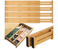 Органайзер для ящіктервир, регульований Ruhhy 25633, бамбуковий розділювач, 4 шт