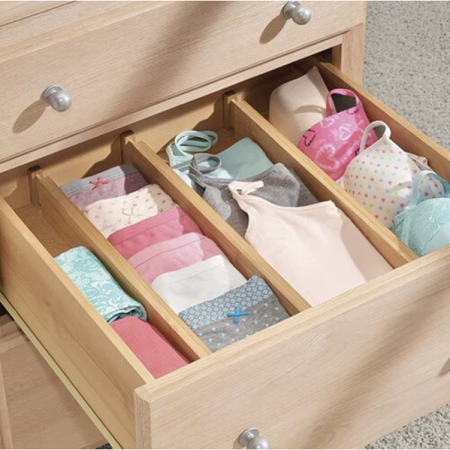 Органайзер для ящиков регулируемый Ruhhy 25633, бамбуковый разделитель, 4 шт