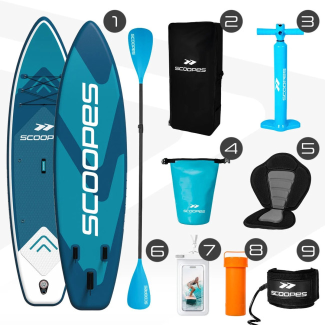 Надувна SUP дошка Scoopes Velo 320 см з веслом, сидінням, насосом та повним комплектом аксесуарів