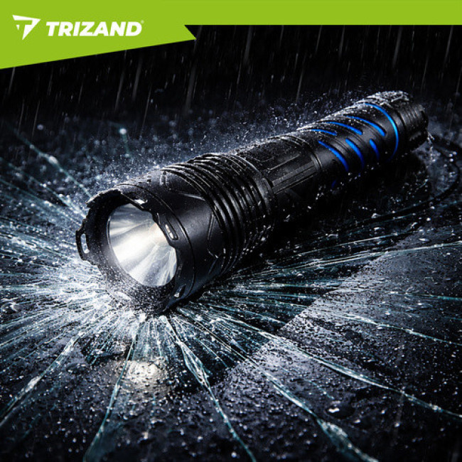 Фонарь м 1500 lm, аккумулятор 5000 mAh, USB-C, зум, водостойкий, с функцией Power Bank. Trizand 26949