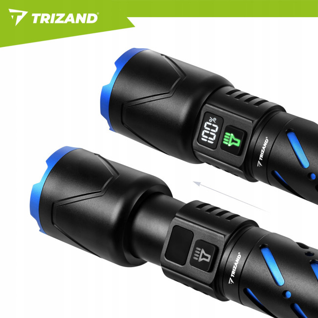 Светодиодный фонарь, водонепроницаемый Trizand 26950 800 лм, USB-C, zoom, 5000 мАч