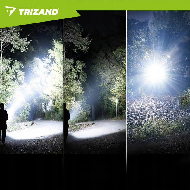 Светодиодный фонарь, водонепроницаемый Trizand 26950 800 лм, USB-C, zoom, 5000 мАч