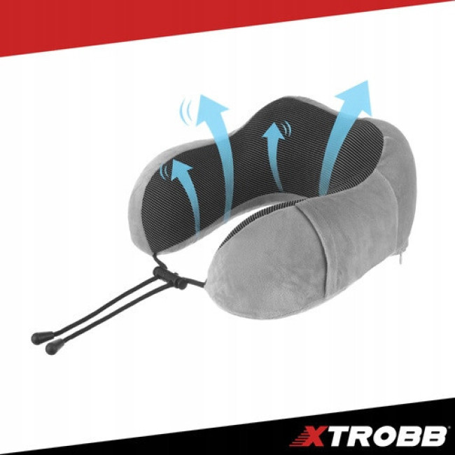 Дорожня подушка для шиї Xtrobb 26087 - піна з ефектом пам'яті, 3D, набір 4-в-1