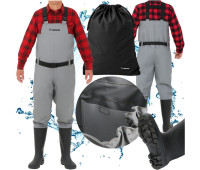 Рибальські заброди TRIZAND (46 розмір) з підтяжками – водонепроникні чоботи для рибалки (Польща)