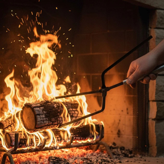 Каминный набор в стиле лофт Kaminer 5 предметов 60 х 18 см Черный (25971)