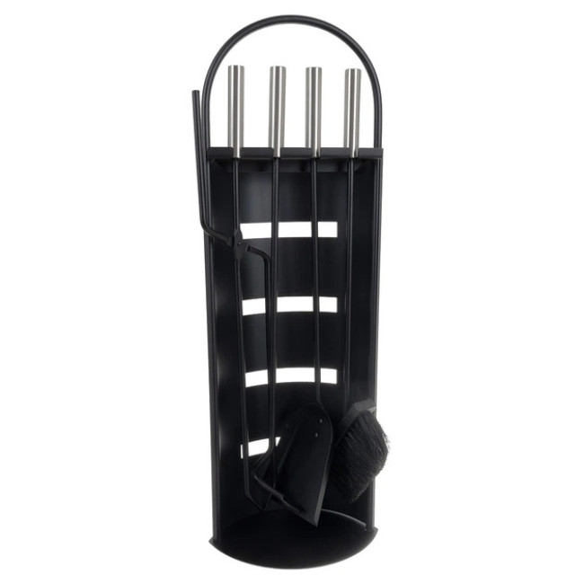 Каминный набор в стиле лофт Kaminer 5 предметов 60 х 18 см Черный (25971)