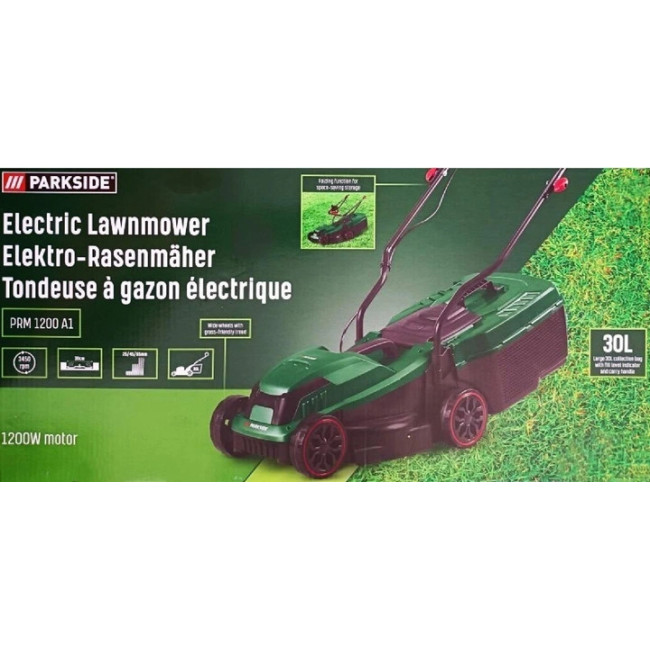 Електрична газонокосилка Parkside Модель 2025 1200 Вт 30 см 3500 об/хв