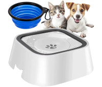 Миска для води непроливайка для котів і собак Purlov 1500 мл + туристична складна миска 350 мл (24342)