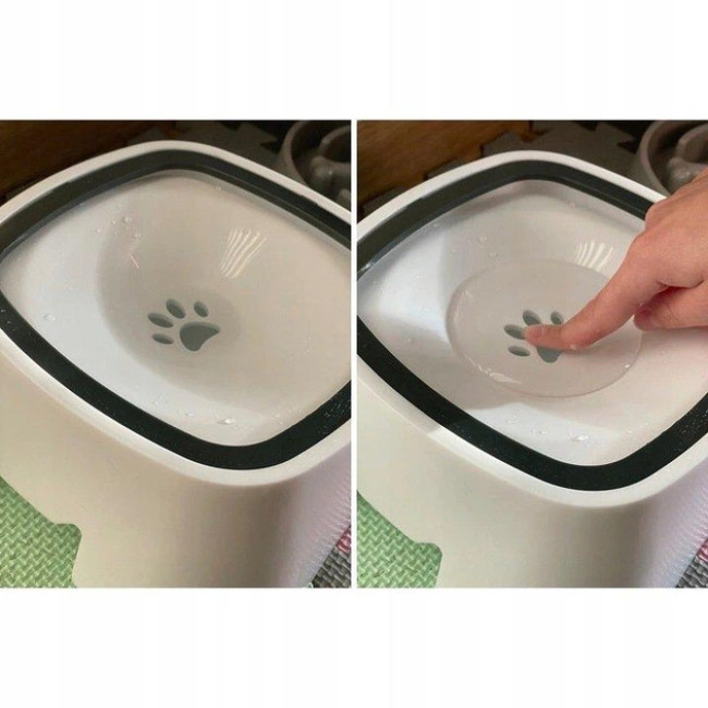 Миска для воды непроливайка для кошек и собак Purlov 1500 мл + туристическая складная миска 350 мл (24342)