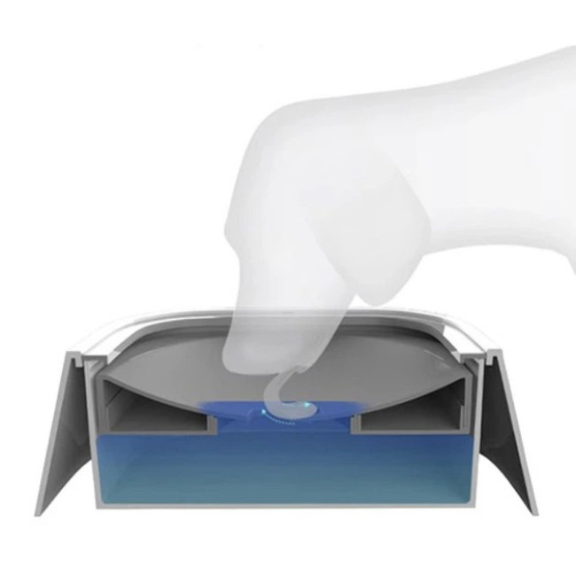 Миска для воды непроливайка для кошек и собак Purlov 1500 мл + туристическая складная миска 350 мл (24342)