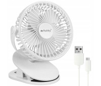 Акумуляторний настільний вентилятор з затискачем Ruhhy 3в1 1200 мАч 18 x 16 x 13 см Білий (25566)