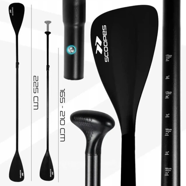 Складное весло 2в1 для SUP и каяка Scoopes Blade 165-210см