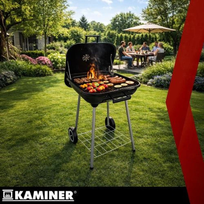 Садовий гриль з кришкою Kaminer 27321/n