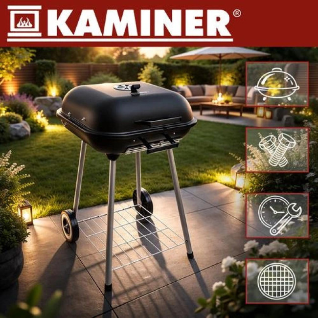 Садовий гриль з кришкою Kaminer 27321/n