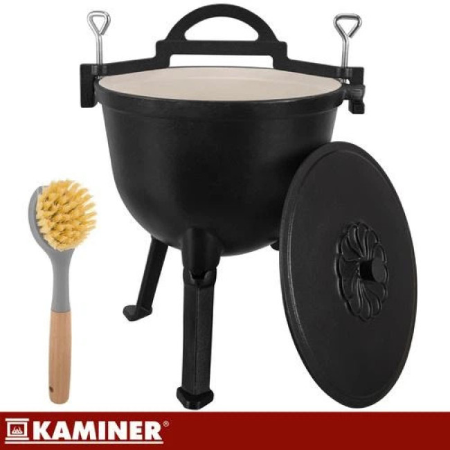 Котел чавунний емальований 10л з кришкою Kaminer 27376