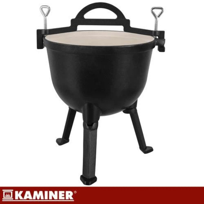 Котел чавунний емальований 10л з кришкою Kaminer 27376