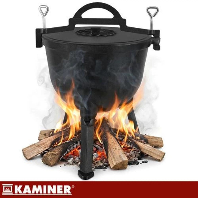 Котел чавунний емальований 10л з кришкою Kaminer 27376