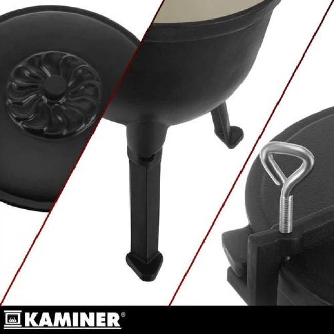 Котел чавунний емальований 10л з кришкою Kaminer 27376