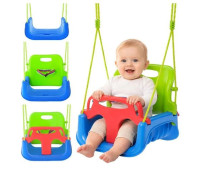 Дитяча гойдалка 3в1 зелено-блакитна Kruzzel 27358/n